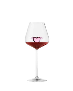 Tall Heart Wine Glass