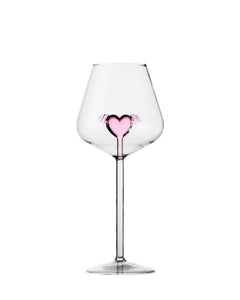 Tall Heart Wine Glass